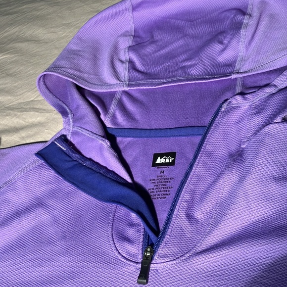 REI Lightweight Purple 1/4 Zip Hoodie Pullover - S M - Picture 3 of 7